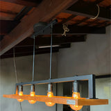 Lustre Madeira Peroba Rosa De Demolicão Pendente Luminaria 127/220v Preto