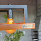 Lustre Madeira Peroba Rosa De Demolicão Pendente Luminaria 127/220v Preto